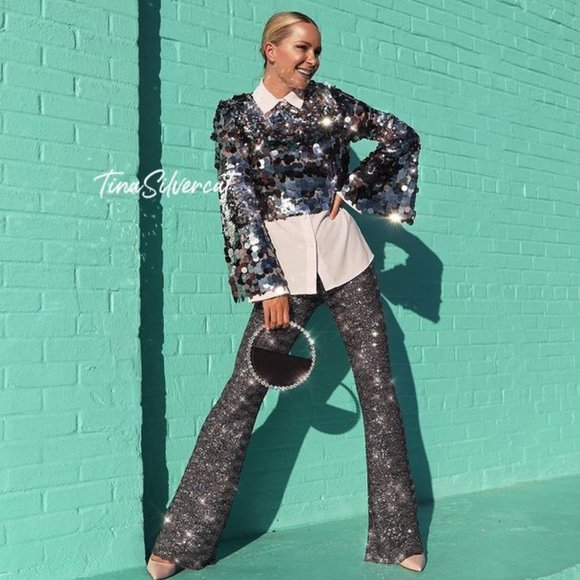 BLOGGER'S FAVE! Zara Special Edition Sequin Crop Top Sz XS NWT - Picture 7 of 16